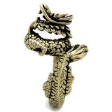 TK2458 - IP Antique Copper Stainless Steel Ring with Epoxy in Jet - Alamode - Flyclothing LLC