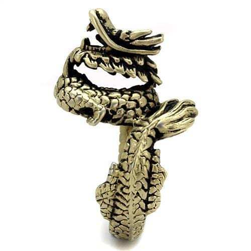 TK2458 - IP Antique Copper Stainless Steel Ring with Epoxy in Jet - Alamode - Flyclothing LLC