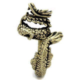 TK2458 - IP Antique Copper Stainless Steel Ring with Epoxy in Jet - Alamode - Flyclothing LLC