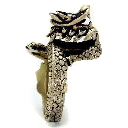 TK2458 - IP Antique Copper Stainless Steel Ring with Epoxy in Jet - Alamode - Flyclothing LLC