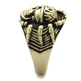 TK2461 - IP Antique Copper Stainless Steel Ring with Epoxy  in Jet - Alamode