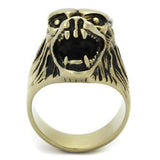 TK2462 - IP Antique Copper Stainless Steel Ring with Epoxy in Jet - Alamode - Flyclothing LLC