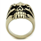 TK2463 - IP Antique Copper Stainless Steel Ring with Epoxy in Jet - Alamode - Flyclothing LLC