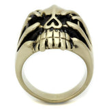 TK2463 - IP Antique Copper Stainless Steel Ring with Epoxy  in Jet - Alamode
