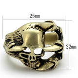 TK2464 - IP Antique Copper Stainless Steel Ring with Epoxy  in Jet - Alamode