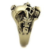 TK2464 - IP Antique Copper Stainless Steel Ring with Epoxy  in Jet - Alamode
