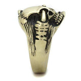 TK2464 - IP Antique Copper Stainless Steel Ring with Epoxy in Jet - Alamode - Flyclothing LLC