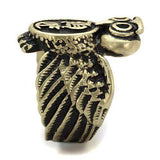 TK2465 - IP Antique Copper Stainless Steel Ring with Epoxy in Jet - Alamode - Flyclothing LLC