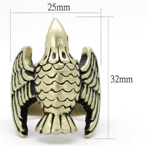 TK2466 - IP Antique Copper Stainless Steel Ring with Epoxy in Jet - Alamode - Flyclothing LLC