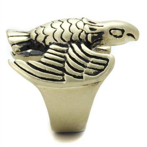 TK2466 - IP Antique Copper Stainless Steel Ring with Epoxy in Jet - Alamode - Flyclothing LLC