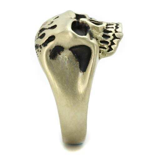 TK2467 - IP Antique Copper Stainless Steel Ring with Epoxy in Jet - Alamode - Flyclothing LLC