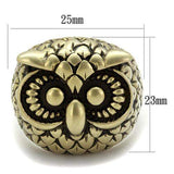 TK2468 - IP Antique Copper Stainless Steel Ring with Epoxy in Jet - Alamode - Flyclothing LLC