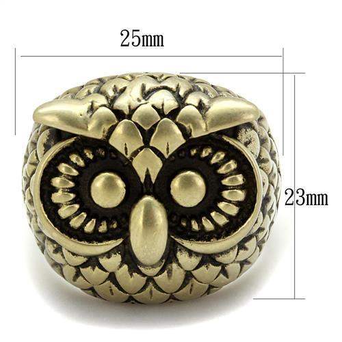 TK2468 - IP Antique Copper Stainless Steel Ring with Epoxy in Jet - Alamode - Flyclothing LLC