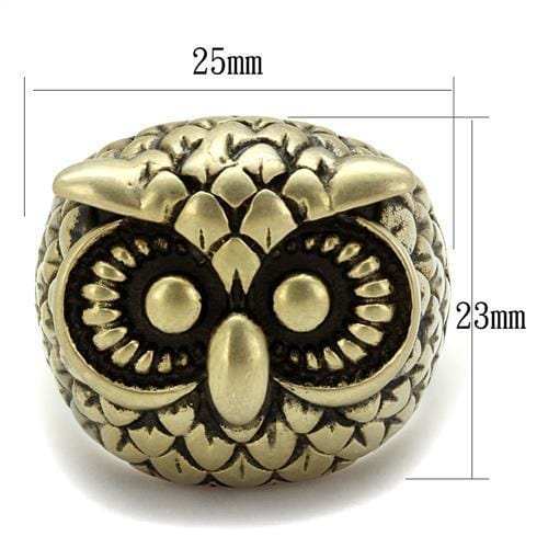 TK2468 - IP Antique Copper Stainless Steel Ring with Epoxy in Jet - Alamode - Flyclothing LLC