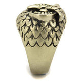 TK2468 - IP Antique Copper Stainless Steel Ring with Epoxy in Jet - Alamode - Flyclothing LLC