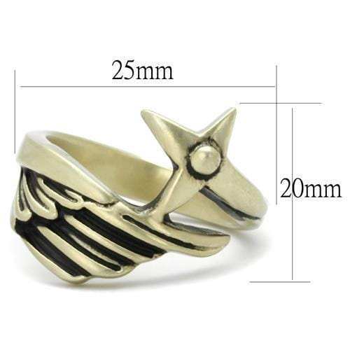 TK2470 - IP Antique Copper Stainless Steel Ring with Epoxy in Jet - Alamode - Flyclothing LLC