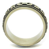 TK2471 - IP Antique Copper Stainless Steel Ring with Epoxy in Jet - Alamode - Flyclothing LLC