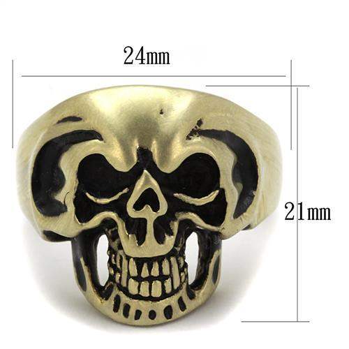 TK2472 - IP Antique Copper Stainless Steel Ring with Epoxy in Jet - Alamode - Flyclothing LLC
