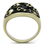 TK2473 - IP Antique Copper Stainless Steel Ring with Epoxy in Jet - Alamode - Flyclothing LLC