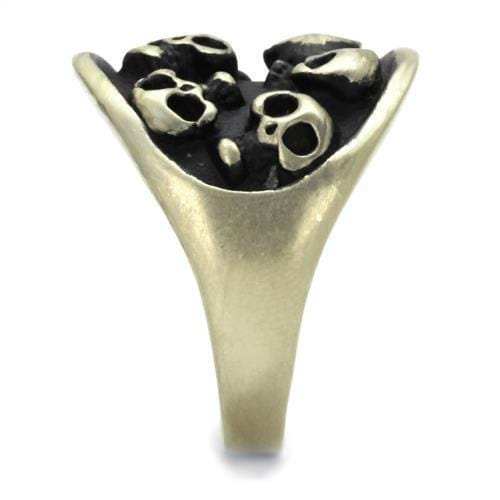 TK2473 - IP Antique Copper Stainless Steel Ring with Epoxy in Jet - Alamode - Flyclothing LLC