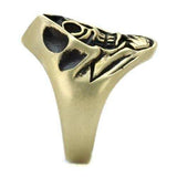 TK2474 - IP Antique Copper Stainless Steel Ring with Epoxy in Jet - Alamode - Flyclothing LLC