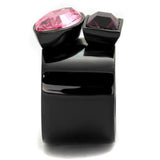 TK2484 - IP Black(Ion Plating) Stainless Steel Ring with Top Grade Crystal  in Rose - Alamode