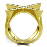 TK2497 - IP Gold(Ion Plating) Stainless Steel Ring with Top Grade Crystal  in Clear - Alamode