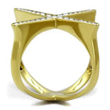 TK2497 - IP Gold(Ion Plating) Stainless Steel Ring with Top Grade Crystal in Clear - Alamode - Flyclothing LLC