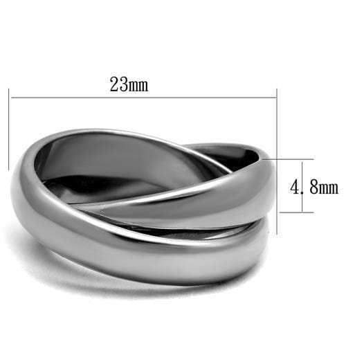 TK2498 - High polished (no plating) Stainless Steel Ring with No Stone - Alamode - Flyclothing LLC