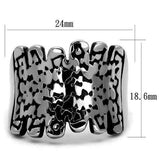 TK2500 - High polished (no plating) Stainless Steel Ring with Epoxy in Jet - Alamode - Flyclothing LLC