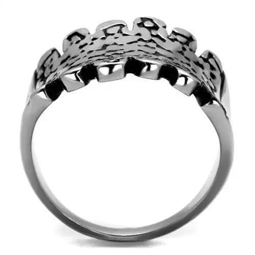 TK2500 - High polished (no plating) Stainless Steel Ring with Epoxy in Jet - Alamode - Flyclothing LLC