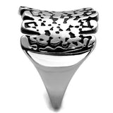 TK2500 - High polished (no plating) Stainless Steel Ring with Epoxy  in Jet - Alamode