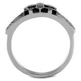 TK2505 - High polished (no plating) Stainless Steel Ring with Epoxy in Jet - Alamode - Flyclothing LLC