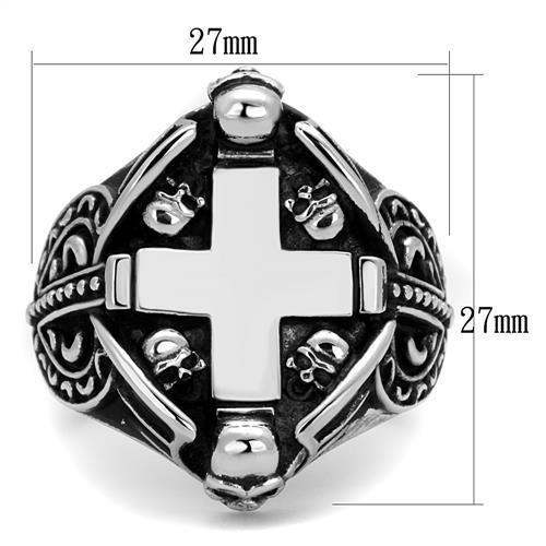 TK2506 - High polished (no plating) Stainless Steel Ring with Epoxy in Jet - Alamode - Flyclothing LLC