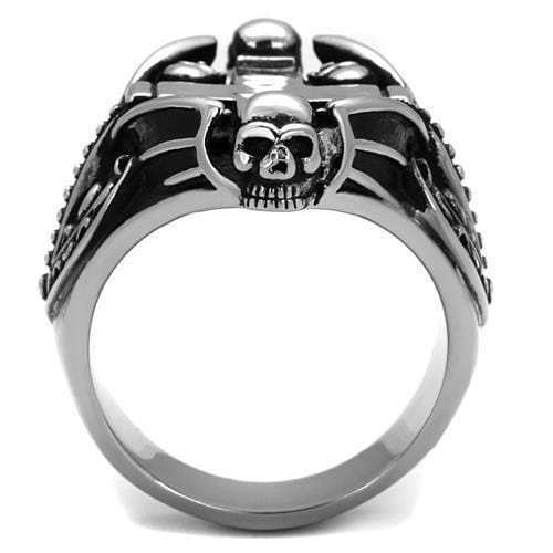 TK2506 - High polished (no plating) Stainless Steel Ring with Epoxy in Jet - Alamode - Flyclothing LLC