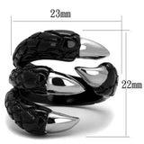 TK2510 - Two-Tone IP Black (Ion Plating) Stainless Steel Ring with No Stone - Alamode