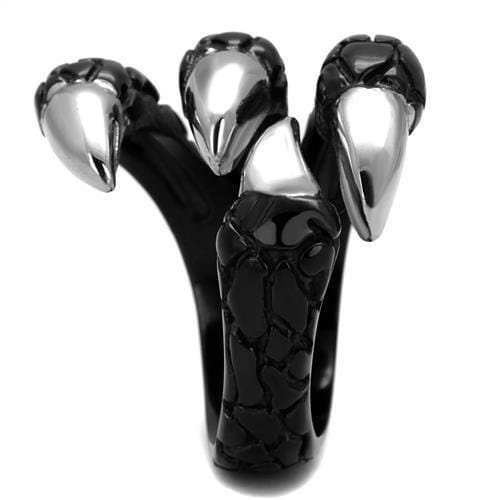 TK2510 - Two-Tone IP Black (Ion Plating) Stainless Steel Ring with No Stone - Alamode - Flyclothing LLC