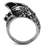 TK2515 - High polished (no plating) Stainless Steel Ring with Epoxy in Jet - Alamode - Flyclothing LLC