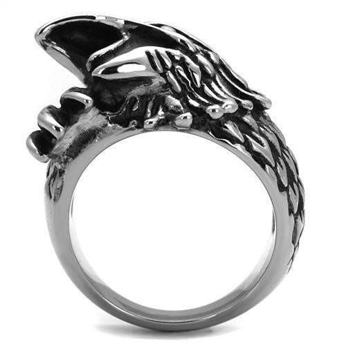 TK2515 - High polished (no plating) Stainless Steel Ring with Epoxy in Jet - Alamode - Flyclothing LLC