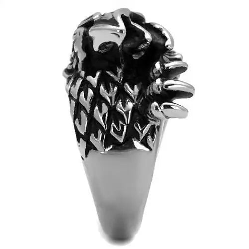 TK2515 - High polished (no plating) Stainless Steel Ring with Epoxy in Jet - Alamode - Flyclothing LLC