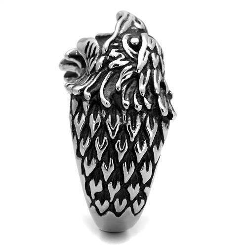TK2515 - High polished (no plating) Stainless Steel Ring with Epoxy in Jet - Alamode - Flyclothing LLC