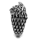 TK2515 - High polished (no plating) Stainless Steel Ring with Epoxy in Jet - Alamode - Flyclothing LLC