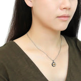 TK2527 - Two-Tone IP Gold (Ion Plating) Stainless Steel Chain Pendant with Top Grade Crystal in Garnet - Alamode - Flyclothing LLC