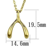 TK2528 - IP Gold(Ion Plating) Stainless Steel Chain Pendant with No Stone - Alamode