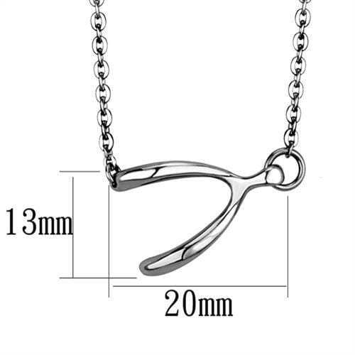 TK2529 - High polished (no plating) Stainless Steel Chain Pendant with No Stone - Alamode - Flyclothing LLC