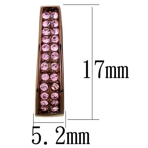 TK2537 - IP Coffee light Stainless Steel Earrings with Top Grade Crystal in Light Rose - Alamode - Flyclothing LLC