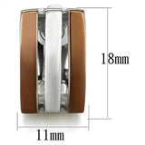 TK2542 - Two Tone IP Light Brown (IP Light coffee) Stainless Steel Earrings with No Stone - Alamode - Flyclothing LLC