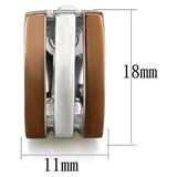 TK2542 - Two Tone IP Light Brown (IP Light coffee) Stainless Steel Earrings with No Stone - Alamode - Flyclothing LLC