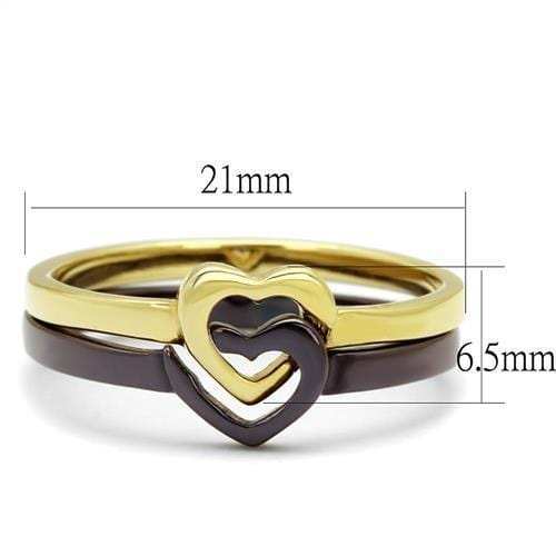 TK2548 - IP Gold & IP Dark Brown (IP coffee) Stainless Steel Ring with No Stone - Alamode - Flyclothing LLC