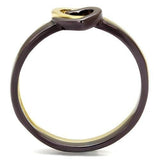 TK2548 - IP Gold & IP Dark Brown (IP coffee) Stainless Steel Ring with No Stone - Alamode